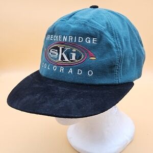 Vintage Breckenridge Colorado Ski Hat Cap One Size Green Black Skiing